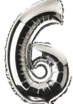 Balon foliowy CYFRA 6 srebrny 85cm