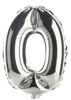Balon foliowy CYFRA 0 srebrny 85cm
