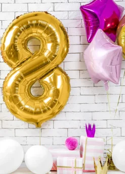 Balon foliowy CYFRA 8 złoty 86cm