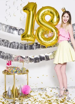 Balon foliowy CYFRA 8 złoty 86cm
