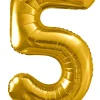 Balon foliowy CYFRA 5 złoty 86cm