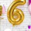 Balon foliowy CYFRA 6 złoty 86cm