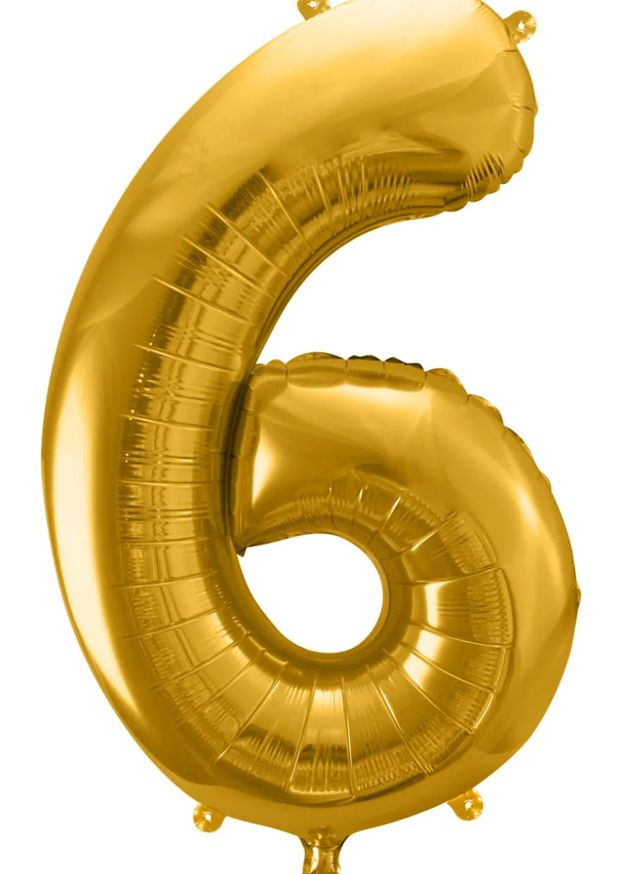Balon foliowy CYFRA 6 złoty 86cm