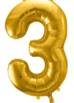 Balon foliowy CYFRA 3 złoty 86cm