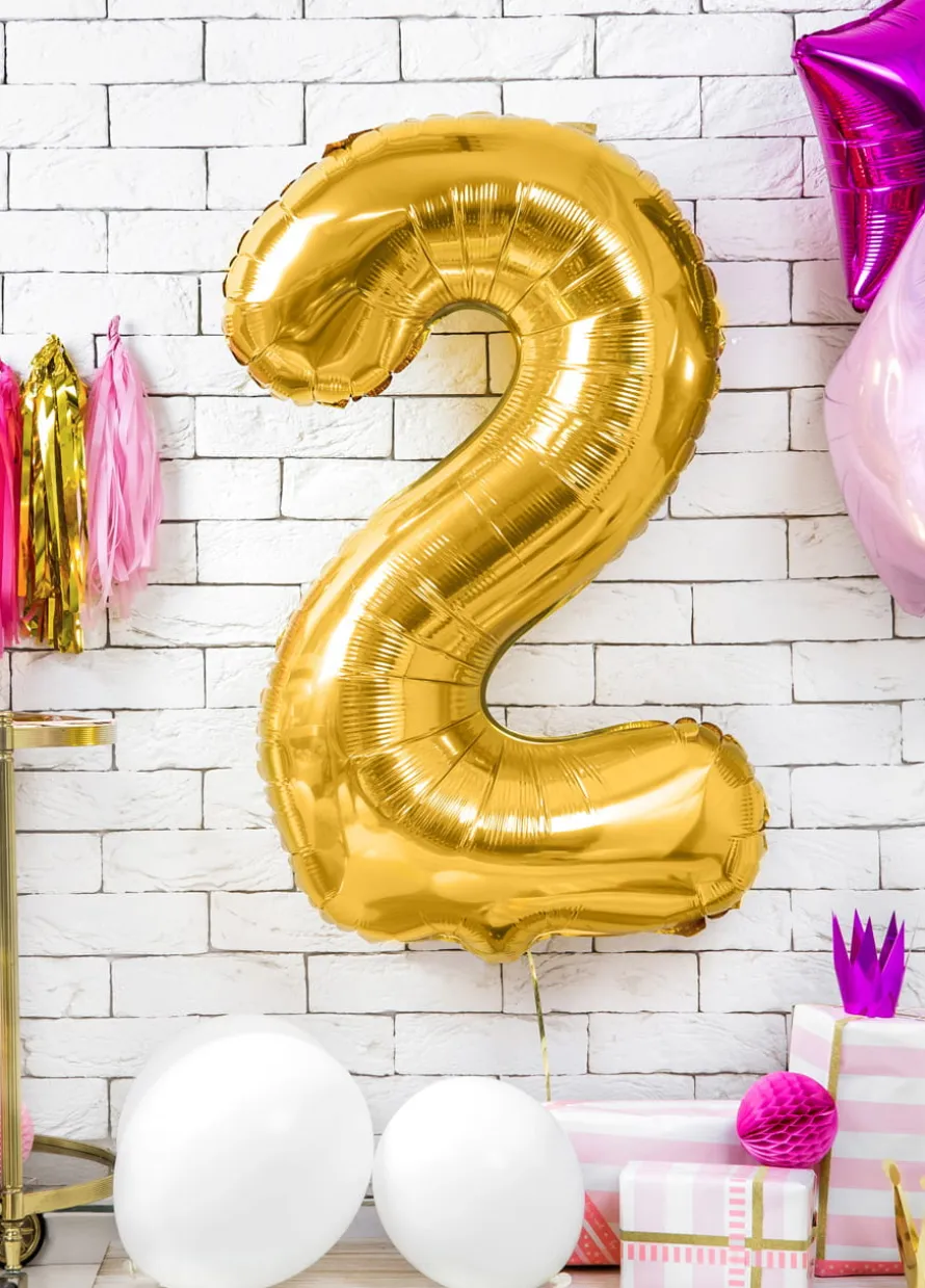 Balon foliowy CYFRA 2 złoty 86cm