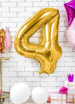 Balon foliowy CYFRA 4 złoty 86cm