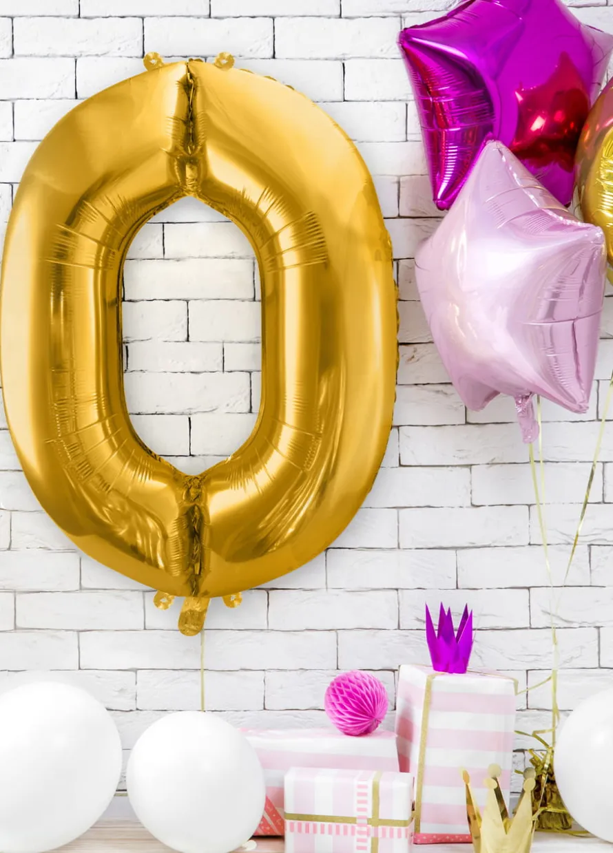 Balon foliowy CYFRA 0 złoty 86cm