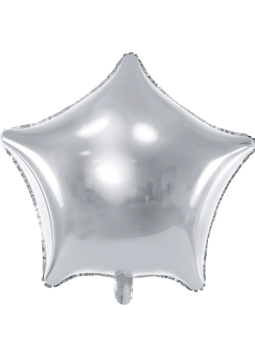 Balon foliowy GWIAZDA srebrny 48cm