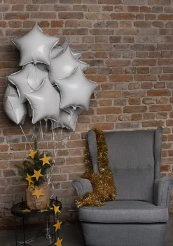 Balon foliowy GWIAZDA szary 45cm
