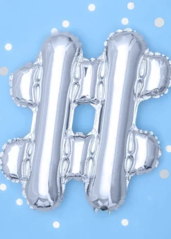 Balon foliowy HASHTAG srebrny 35cm
