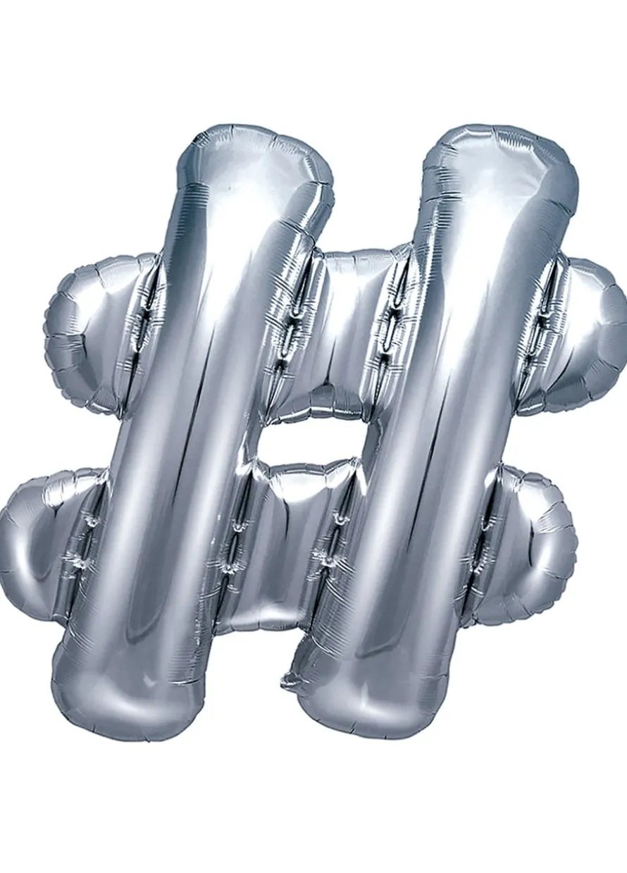 Balon foliowy HASHTAG srebrny 35cm