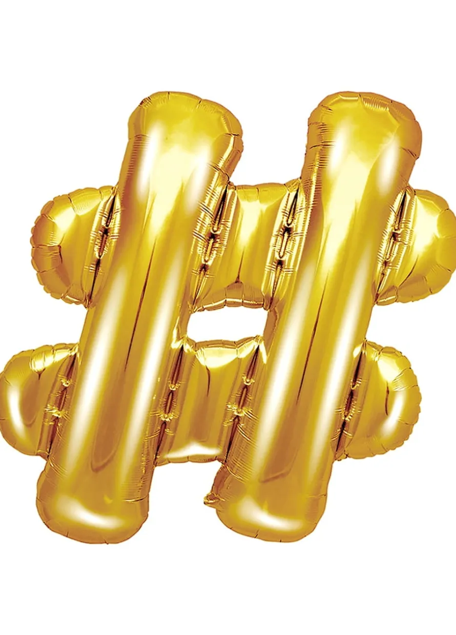 Balon foliowy HASHTAG złoty 35cm