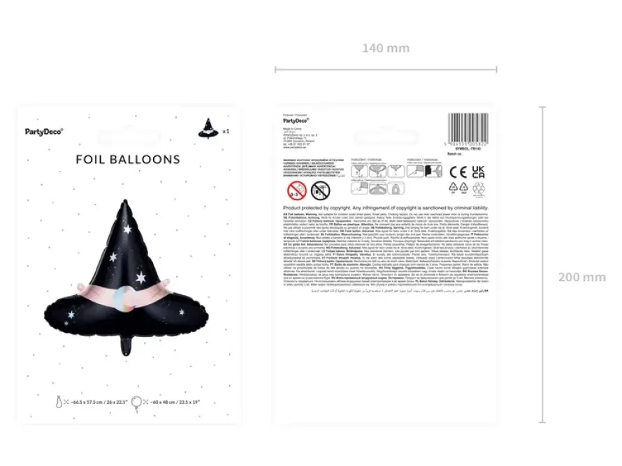 Balon foliowy KAPELUSZ CZAROWNICY 66cm