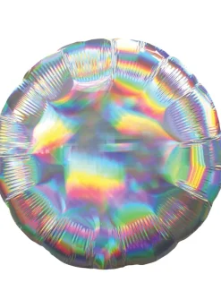 Balon foliowy KOŁO srebrny holograficzny 55cm