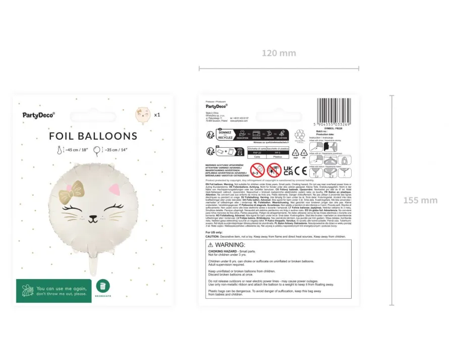 Balon foliowy KOTEK 45cm