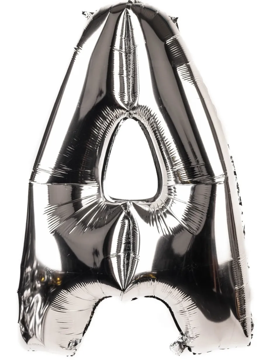 Balon foliowy LITERKA A srebrny 85cm