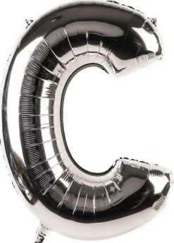 Balon foliowy LITERKA C srebrny 85cm