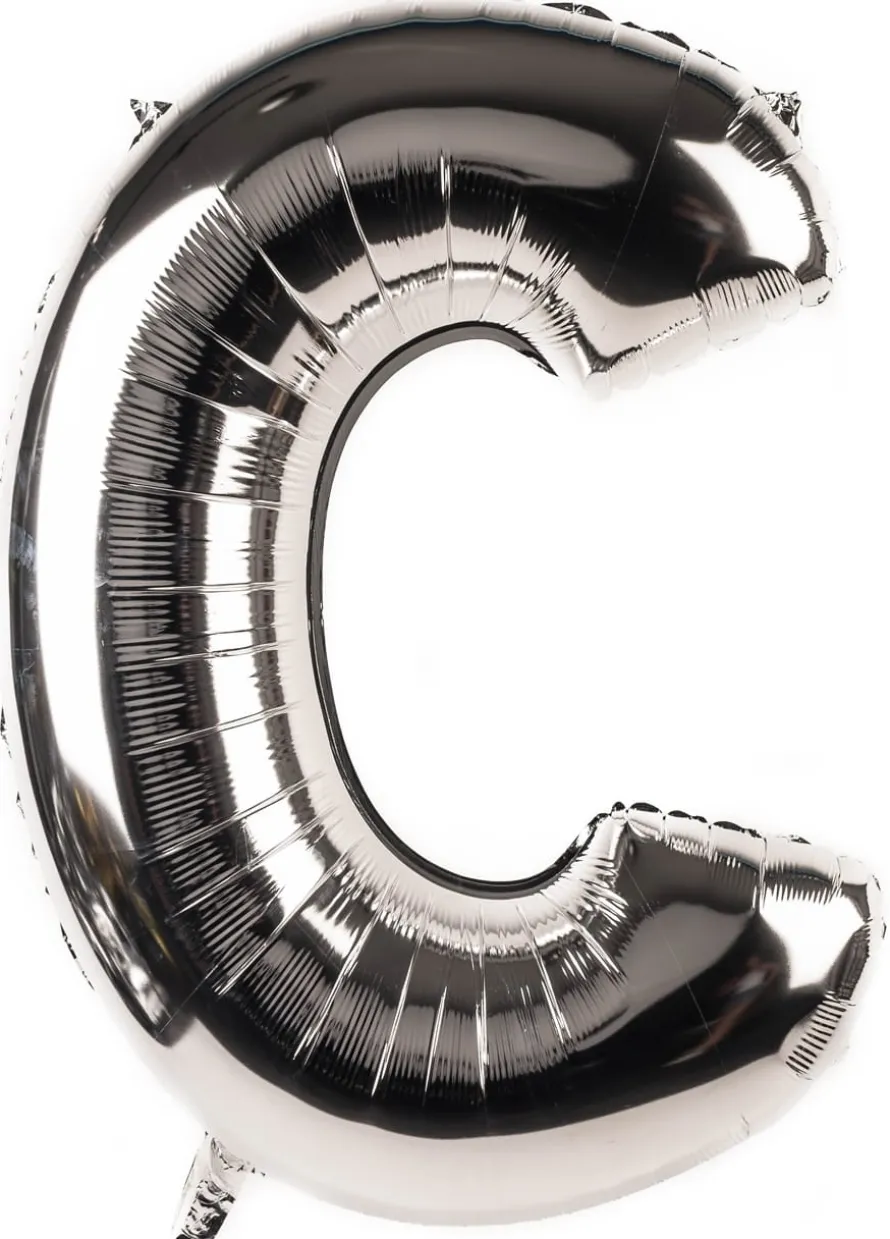 Balon foliowy LITERKA C srebrny 85cm