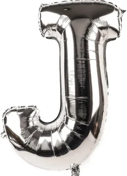 Balon foliowy LITERKA J srebrny 85cm