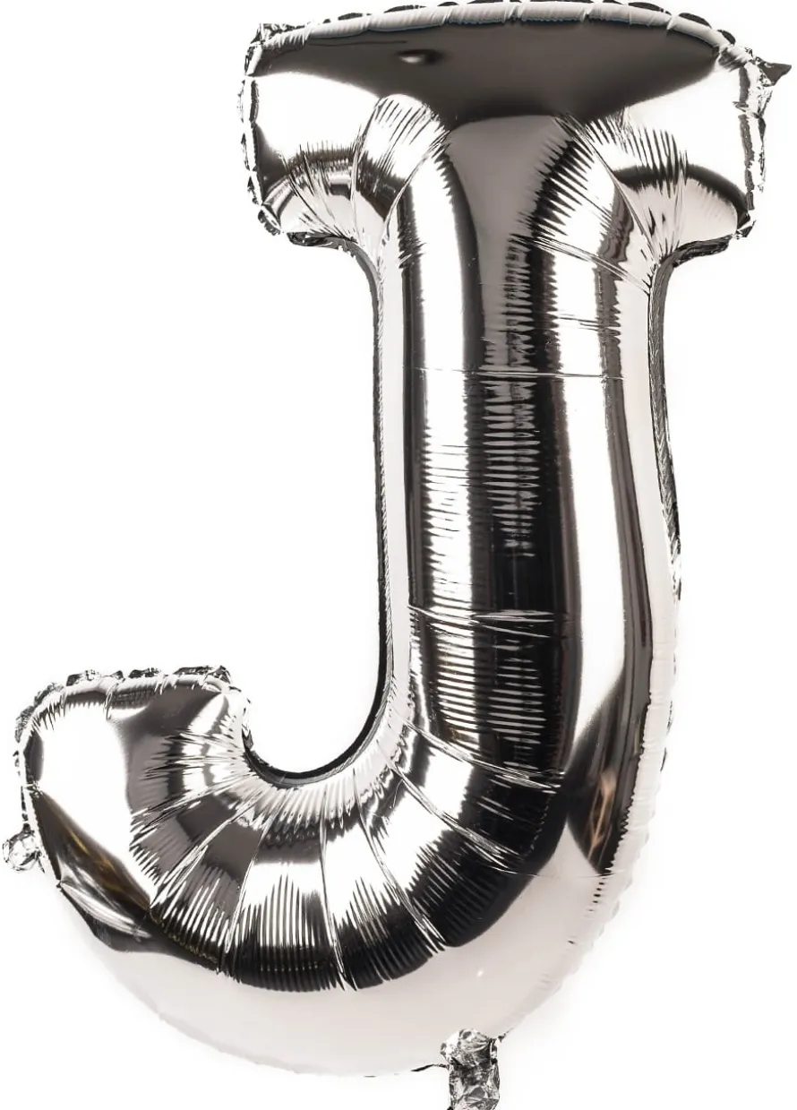 Balon foliowy LITERKA J srebrny 85cm