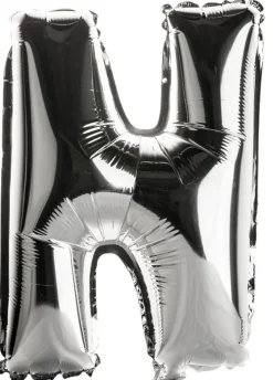 Balon foliowy LITERKA N srebrny 85cm