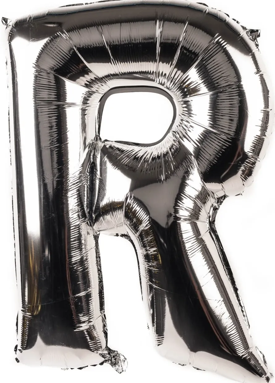 Balon foliowy LITERKA R srebrny 85cm