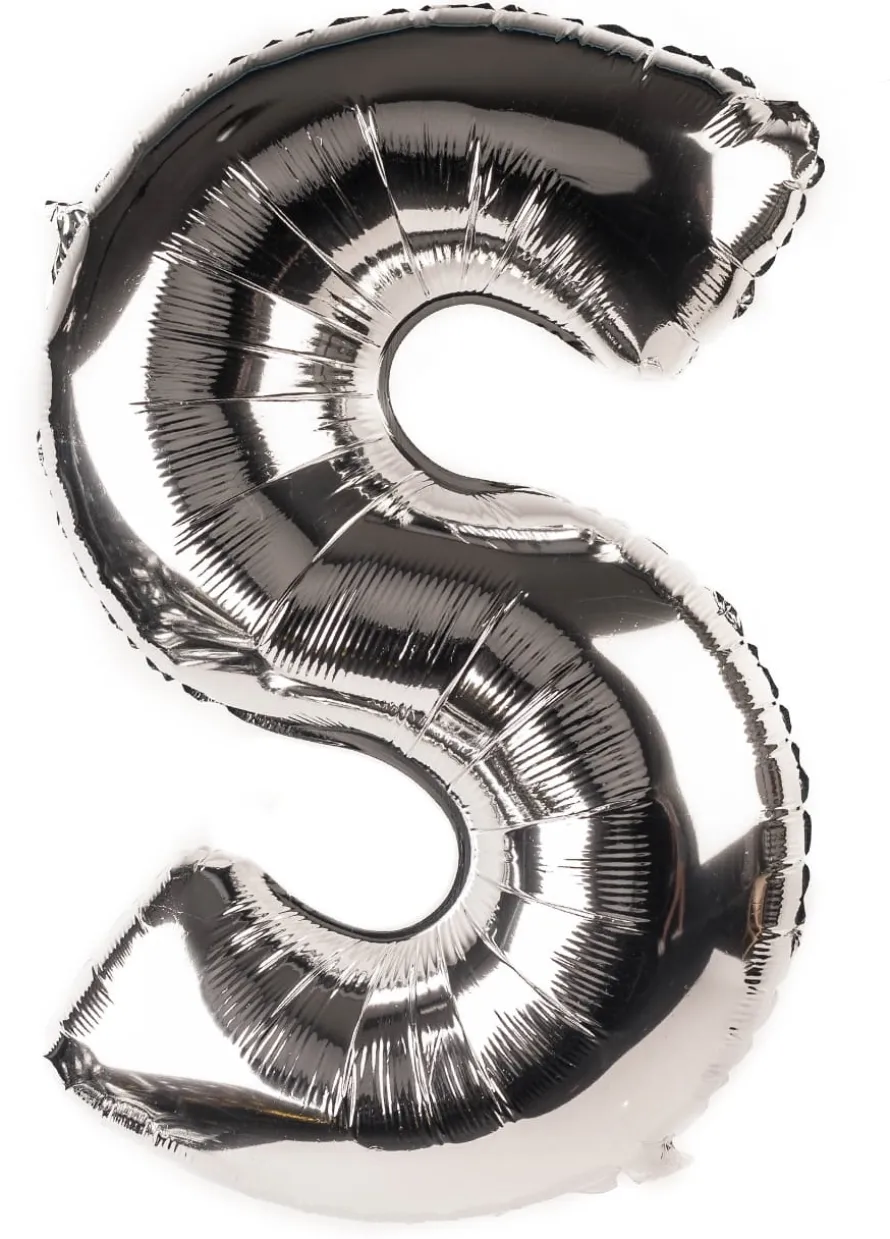 Balon foliowy LITERKA S srebrny 85cm