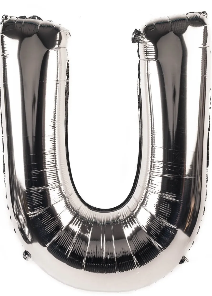 Balon foliowy LITERKA U srebrny 85cm