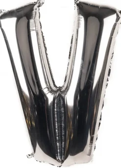 Balon foliowy LITERKA V srebrny 85cm