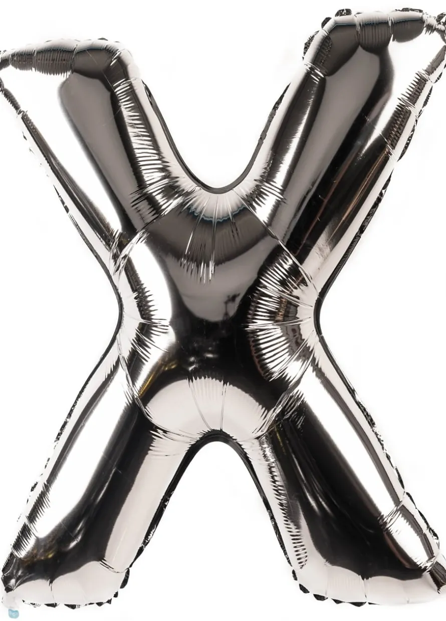 Balon foliowy LITERKA X srebrny 85cm