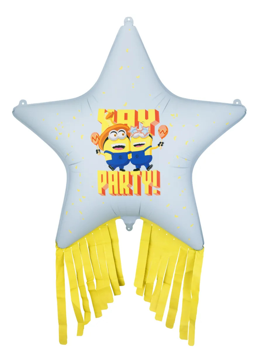 Balon foliowy MINIONKI gwiazda z frędzlami