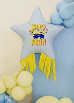 Balon foliowy MINIONKI gwiazda z frędzlami