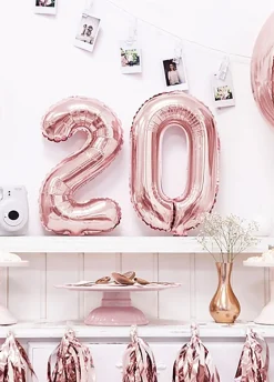 Balon foliowy na powietrze CYFRA 2 rose gold