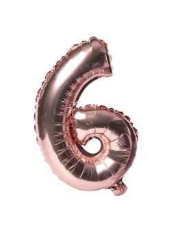 Balon foliowy na powietrze CYFRA 6 rose gold