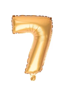 Balon foliowy na powietrze CYFRA 7 złoty 40cm