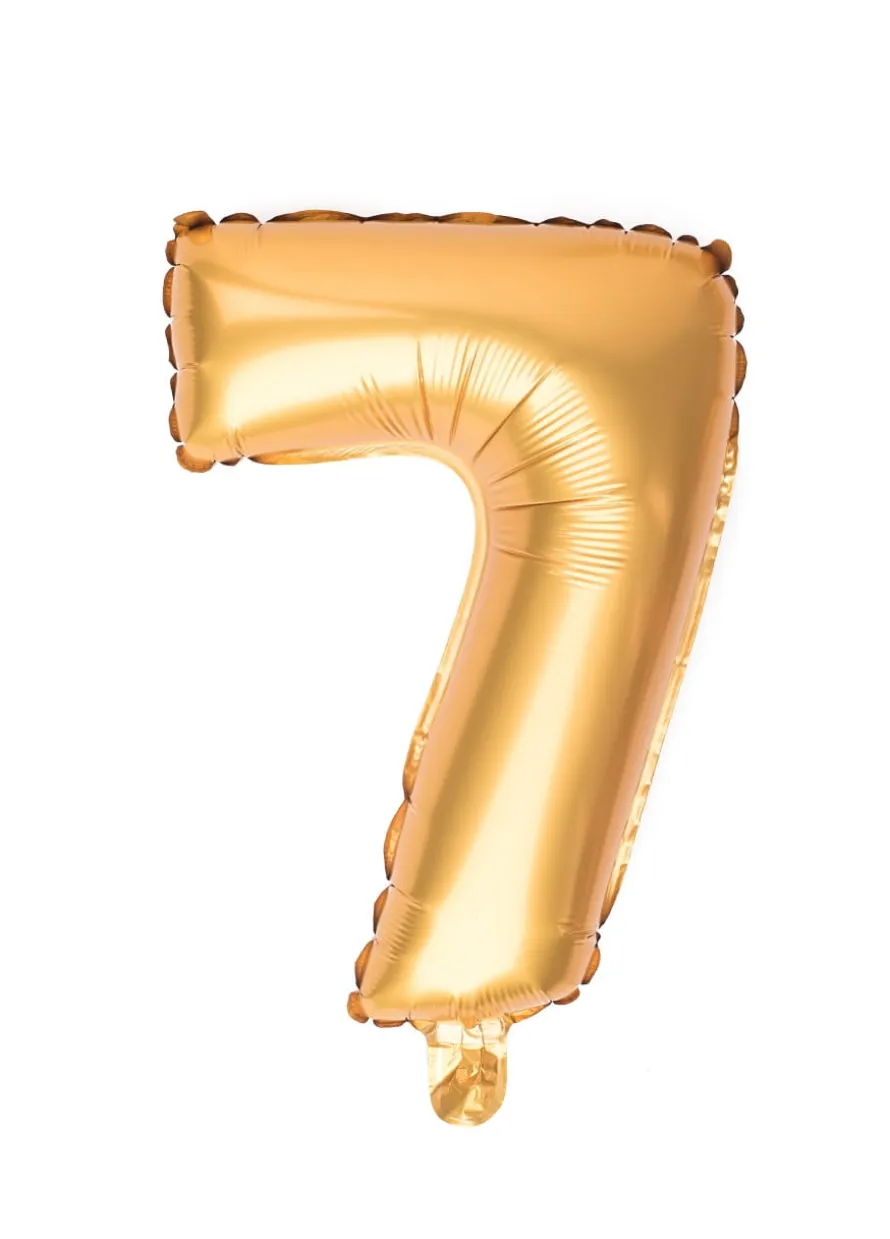 Balon foliowy na powietrze CYFRA 7 złoty 40cm