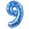Balon foliowy na powietrze CYFRA 9 błękitny 40cm
