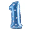 Balon foliowy na powietrze CYFRA 1 błękitny 40cm