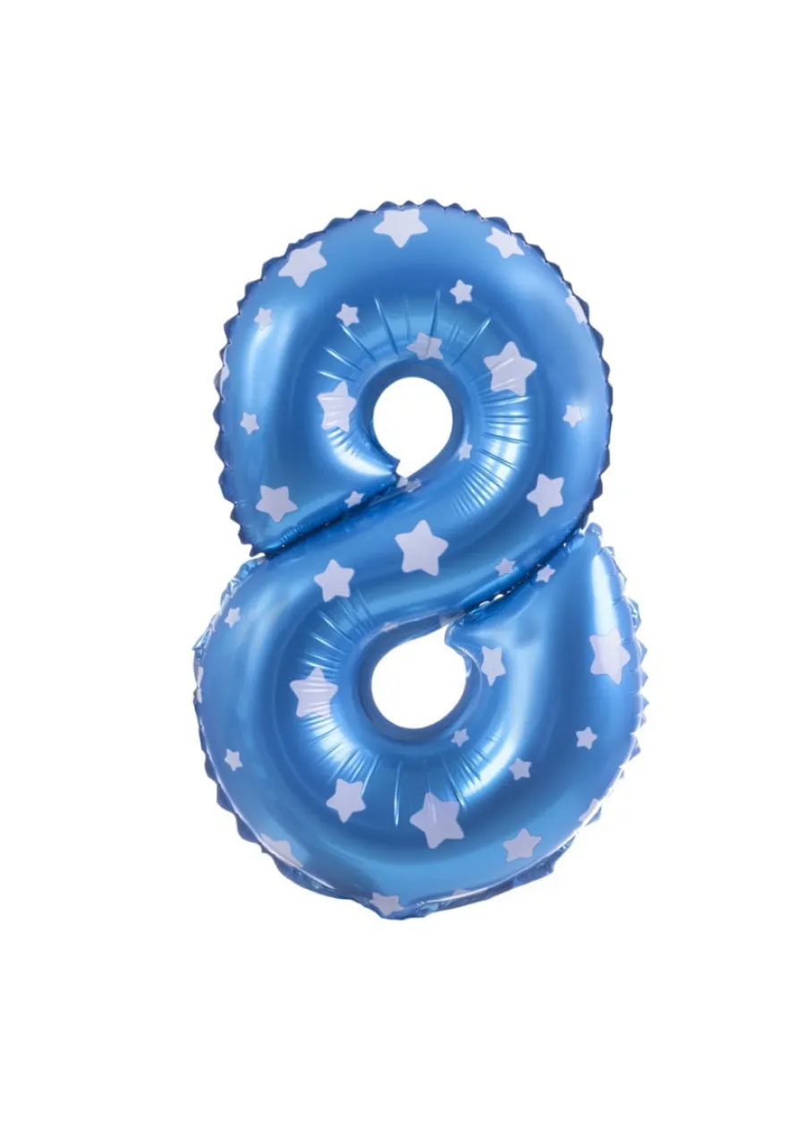 Balon foliowy na powietrze CYFRA 8 błękitny 40cm