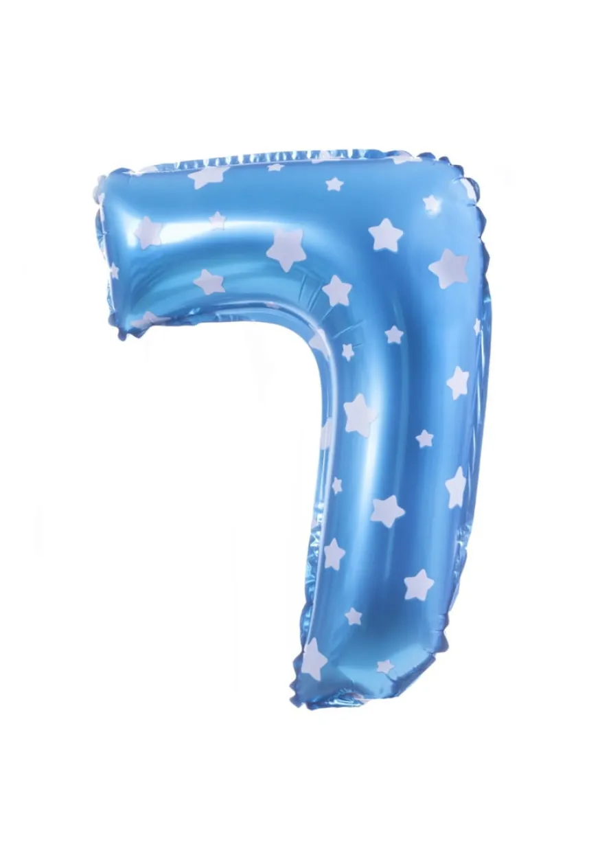 Balon foliowy na powietrze CYFRA 7 błękitny 40cm