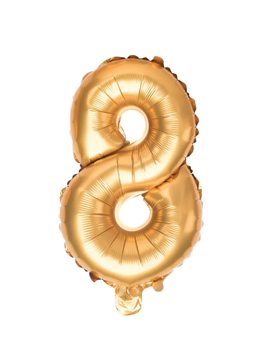 Balon foliowy na powietrze CYFRA 8 złoty 40cm