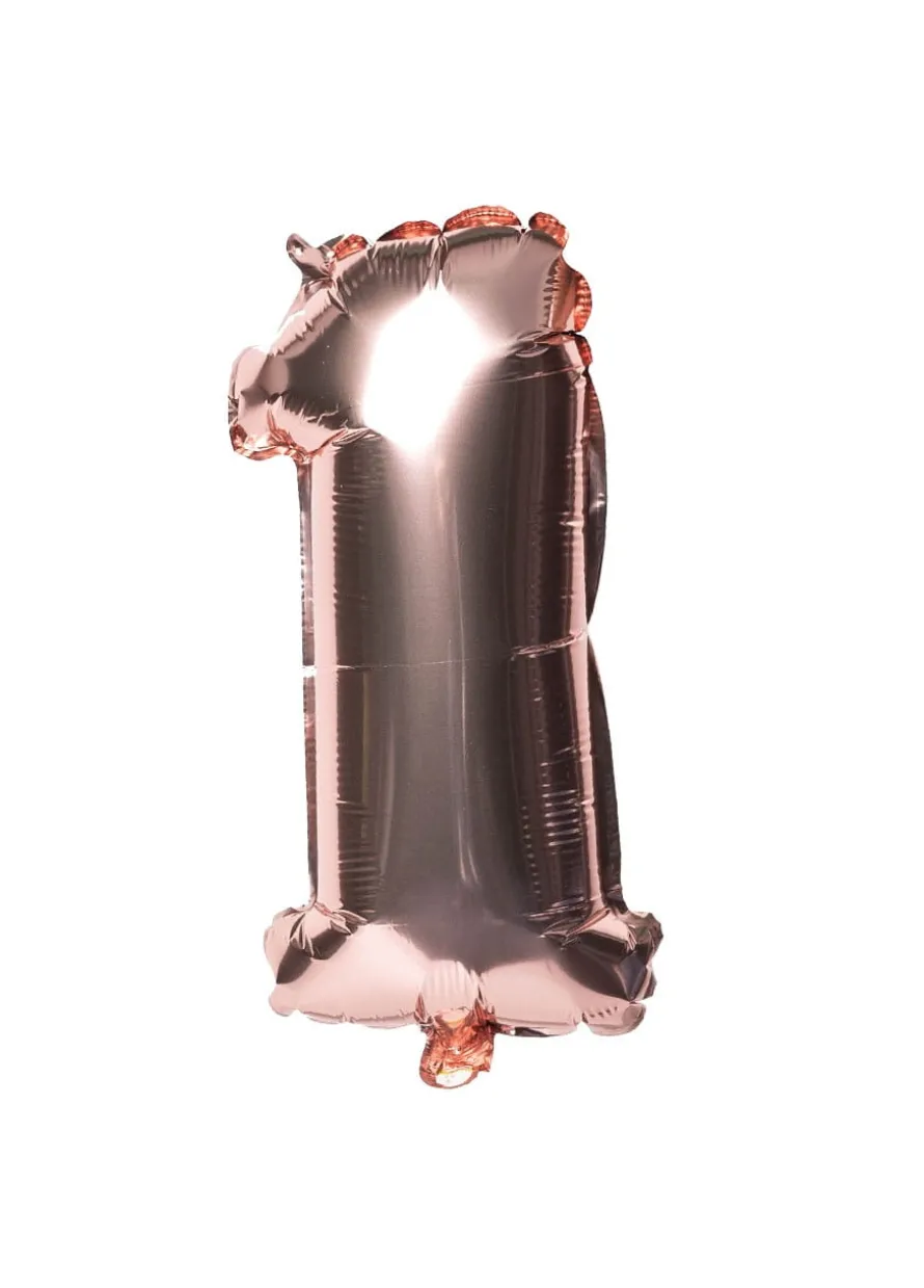 Balon foliowy na powietrze CYFRA 1 rose gold