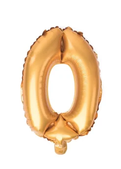 Balon foliowy na powietrze CYFRA 0 złoty 40cm