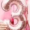 Balon foliowy na powietrze CYFRA 3 rose gold