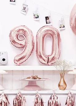 Balon foliowy na powietrze CYFRA 9 rose gold