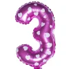 Balon foliowy na powietrze CYFRA 3 różowy 40cm