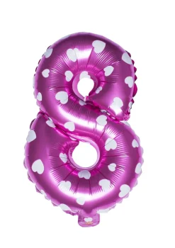 Balon foliowy na powietrze CYFRA 8 różowy 40cm