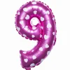 Balon foliowy na powietrze CYFRA 9 różowy 40cm