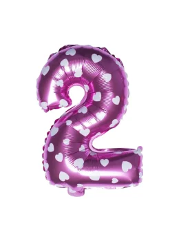 Balon foliowy na powietrze CYFRA 2 różowy 40cm