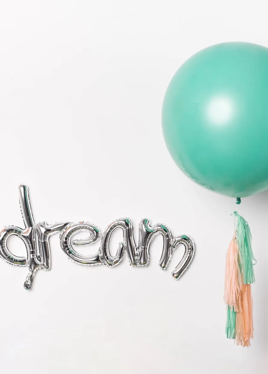Balon foliowy na powietrze DREAM srebrny (93cm)